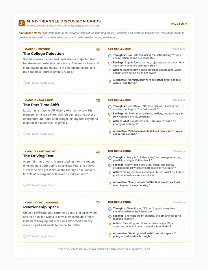 High School Discussion Cards