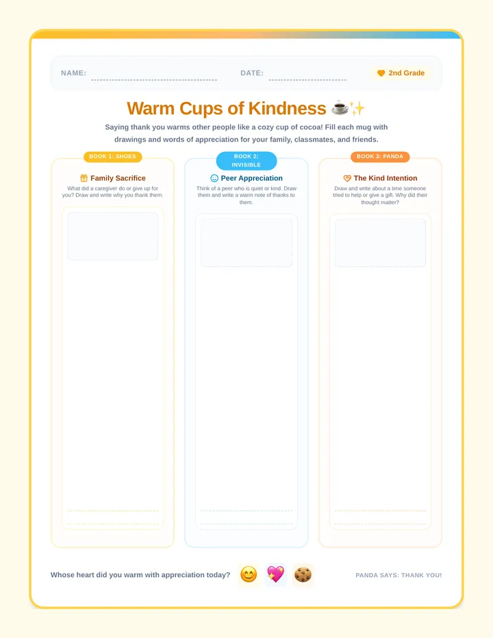 Second Grade Appreciation Student Worksheet