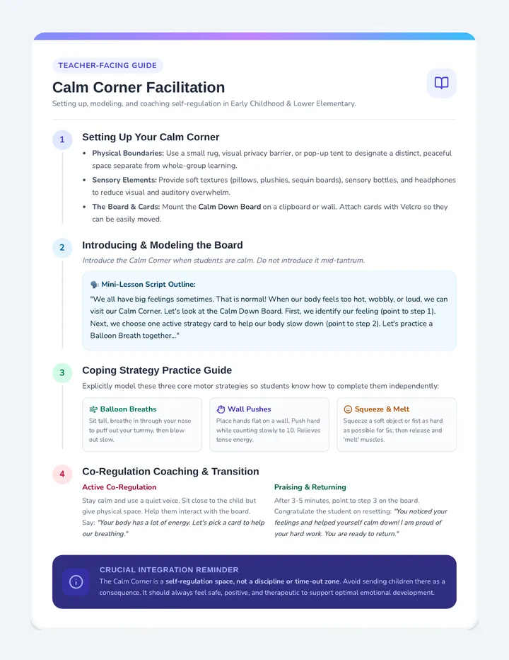 Calm Corner Facilitation Guide