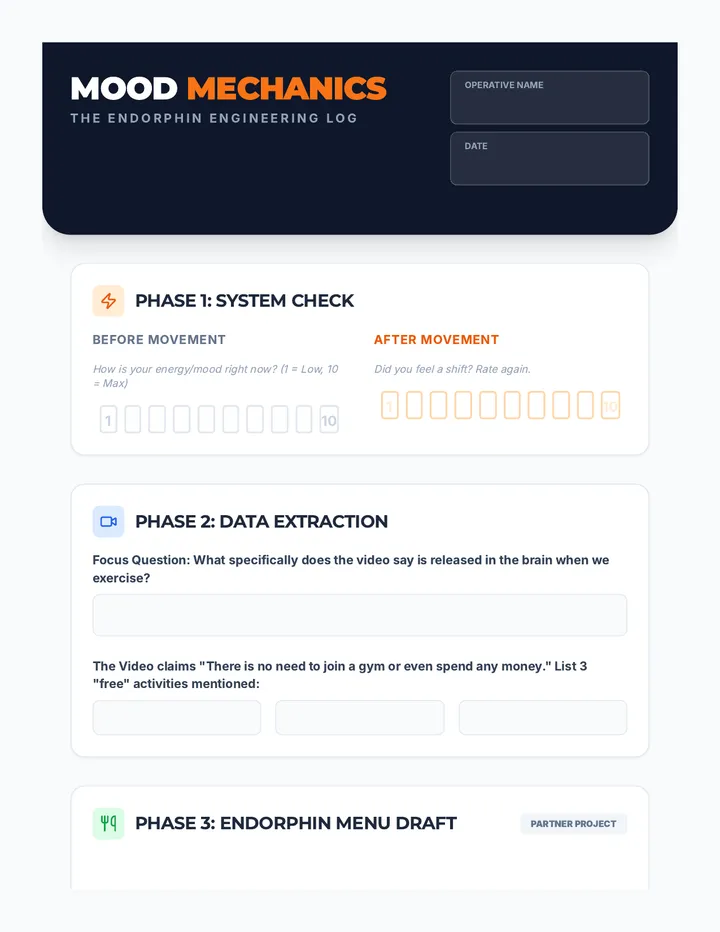 Mood Mechanics Worksheet