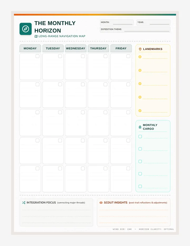 Monthly Horizon Template
