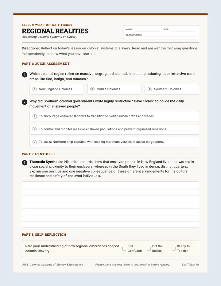 Regional Realities Exit Ticket