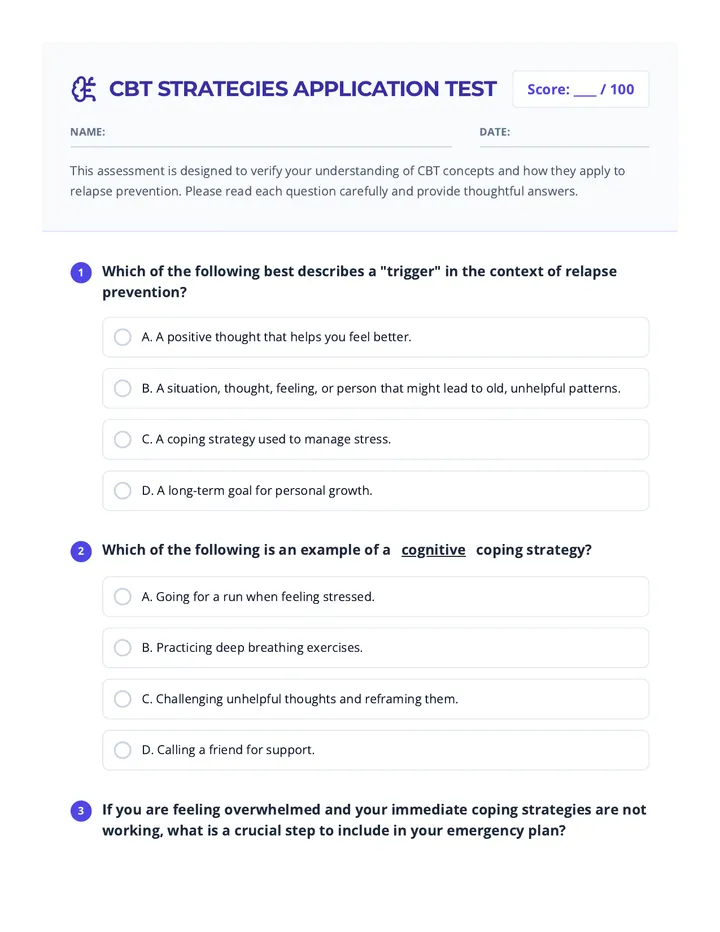 CBT Strategies Application Test
