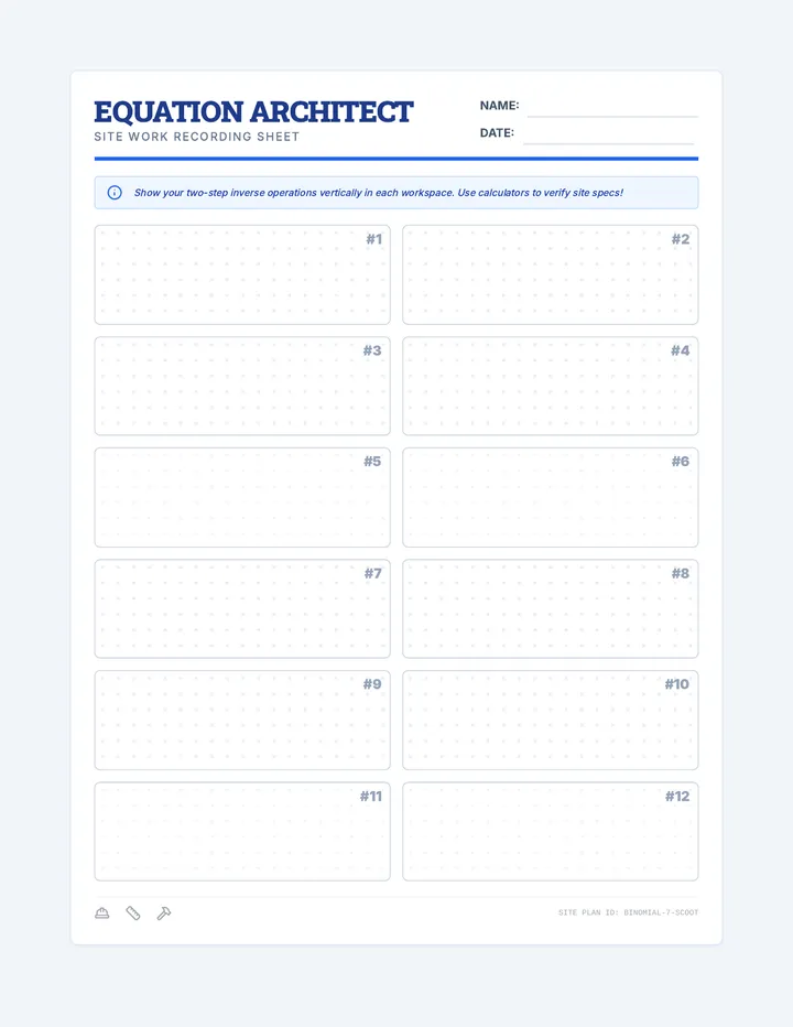 Architect Recording Sheet
