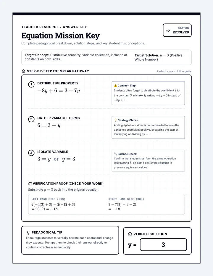 Equation Mission Answer Key