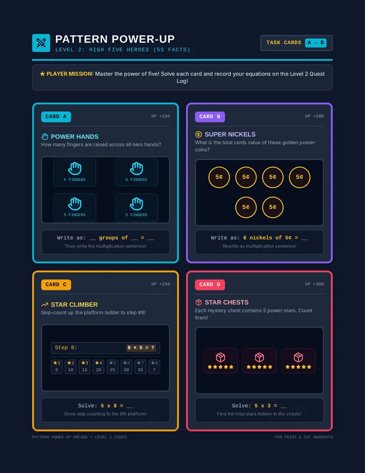High Five Task Cards