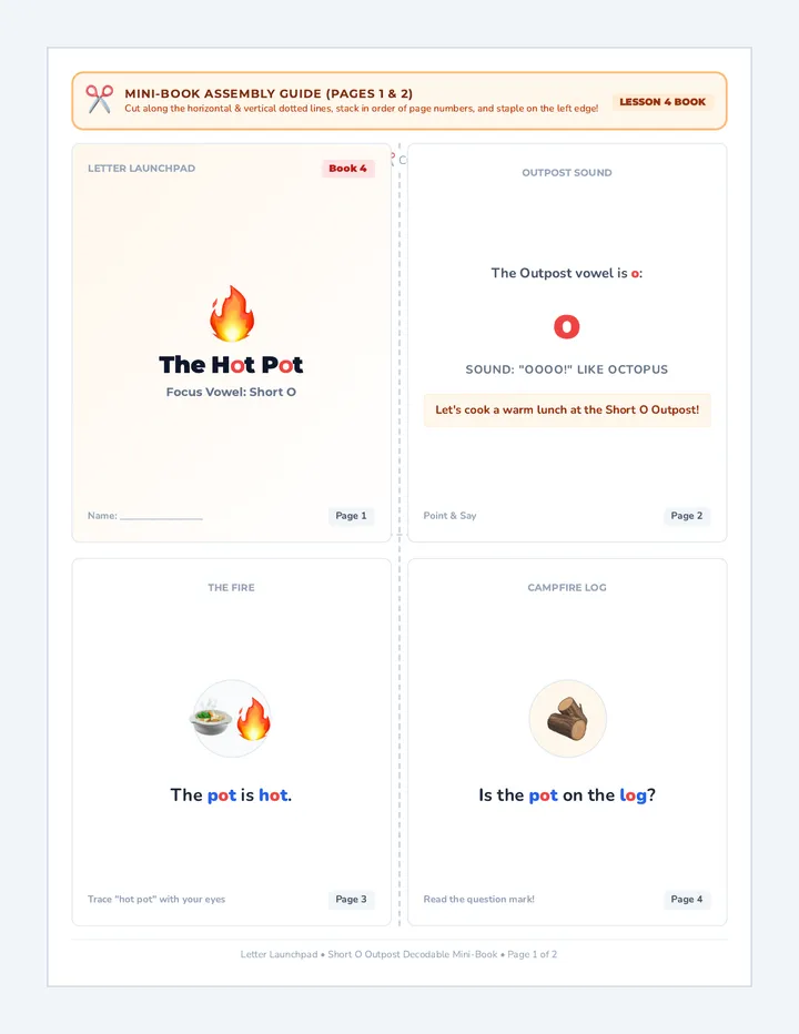 Short O Outpost Decodable Book