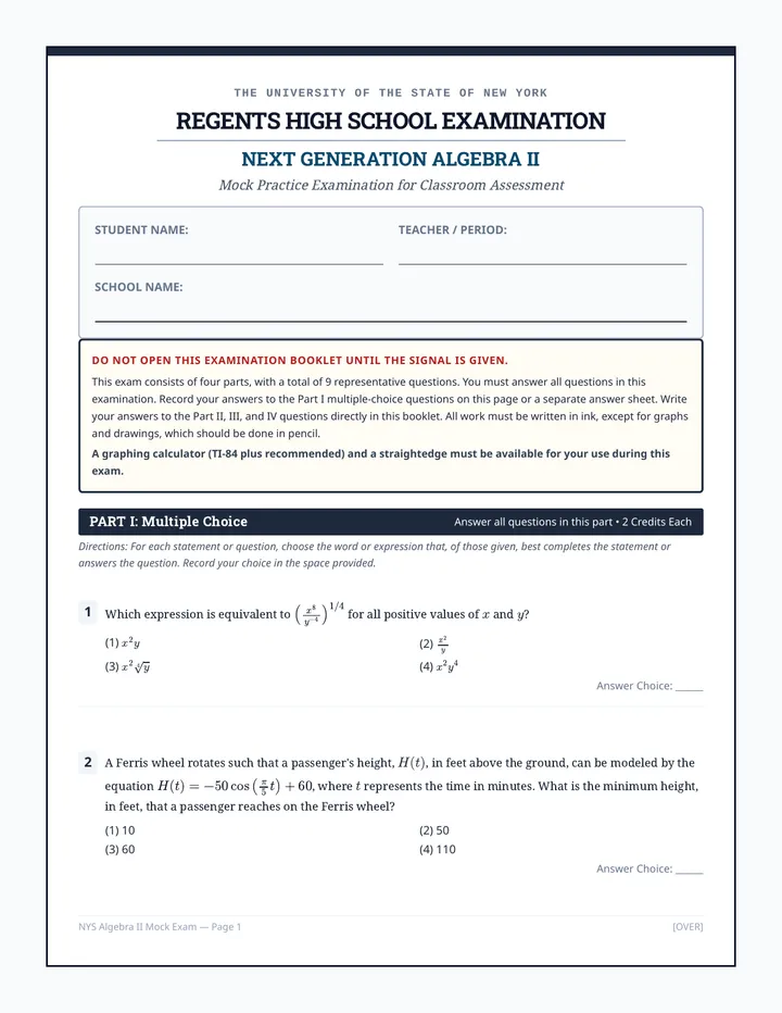 Next Gen Mock Exam page 1