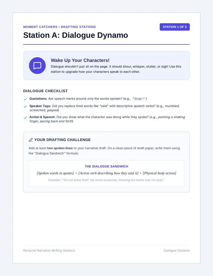 Station Activity Cards