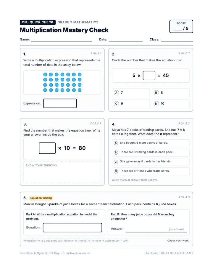 Factor Power CFU Worksheet