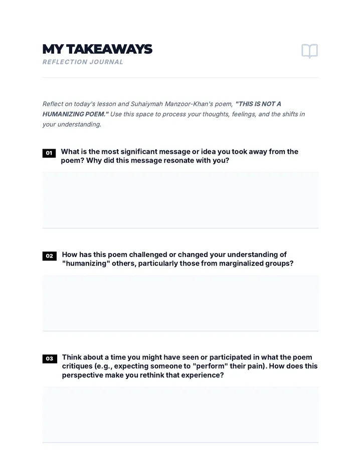 My Takeaways Reflection Journal