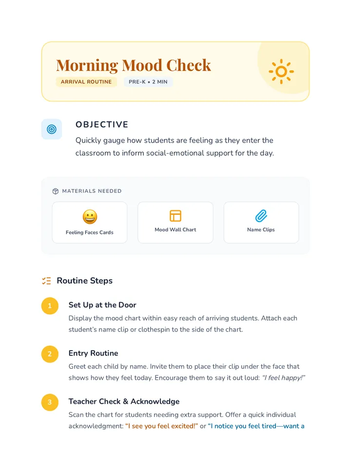 Morning Mood Check Warm-Up