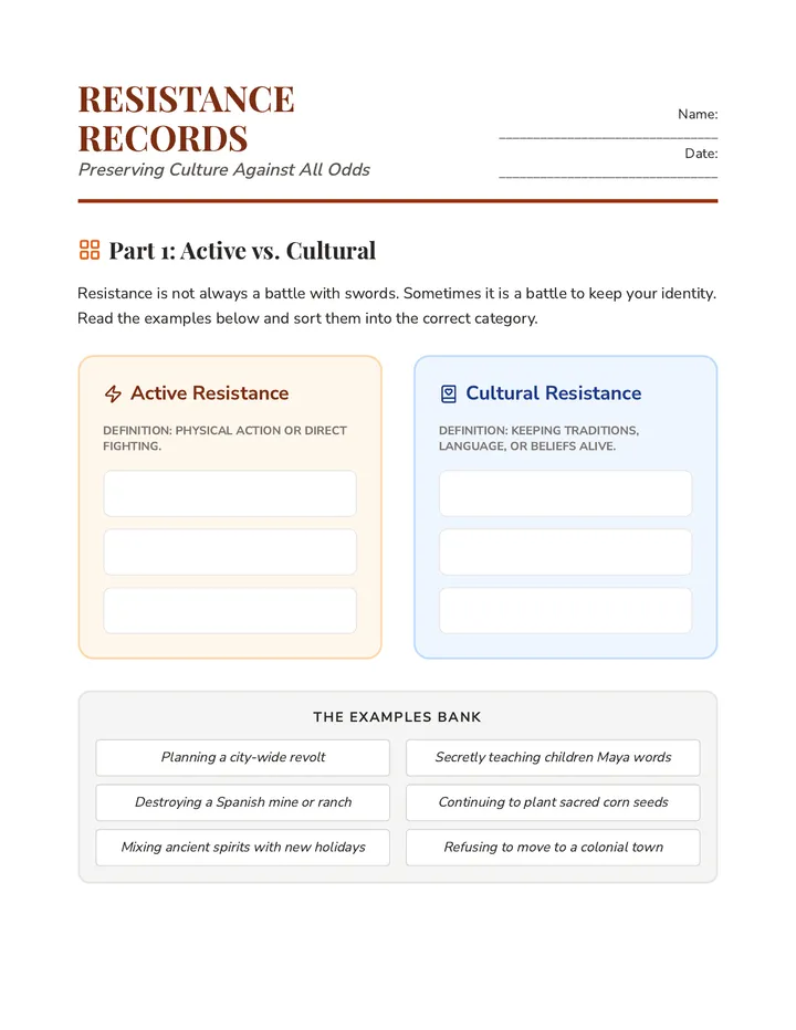 Resistance Records Worksheet