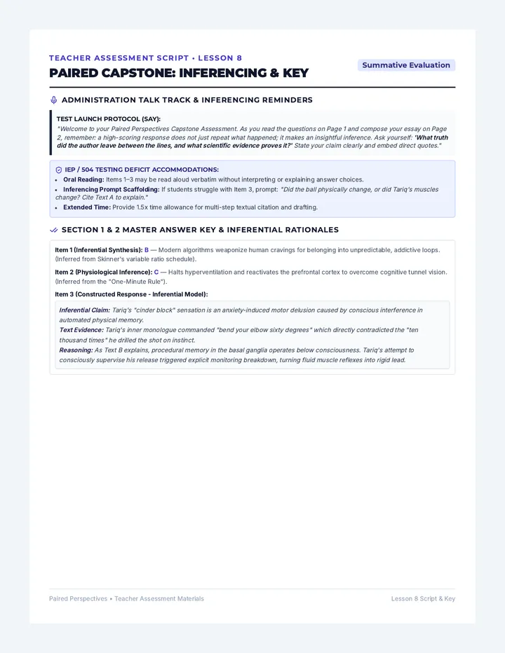 Paired Capstone Teacher Script