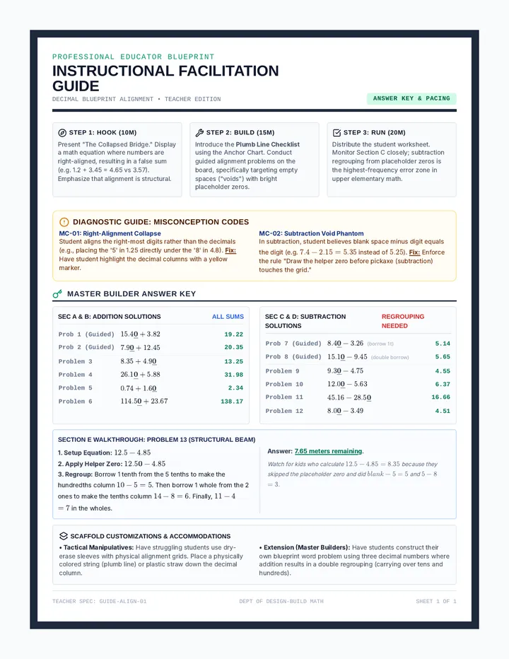 Decimal Blueprint Teacher Guide
