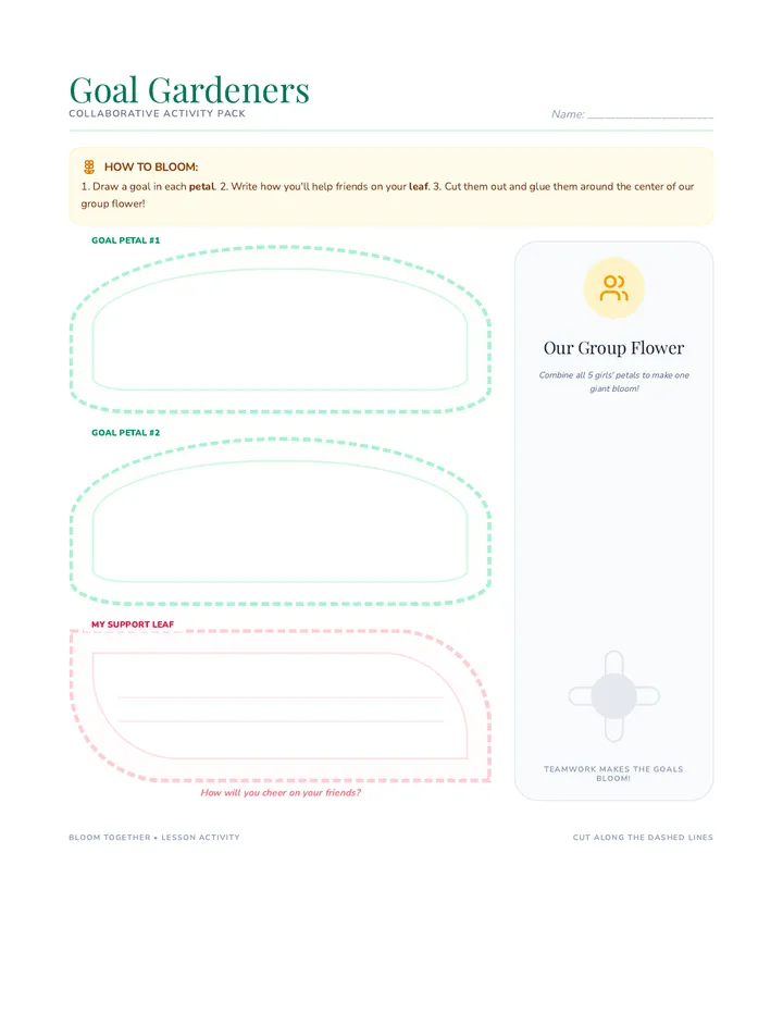 Goal Gardeners Activity Pack