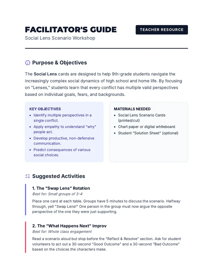 Social Lens Facilitator Guide