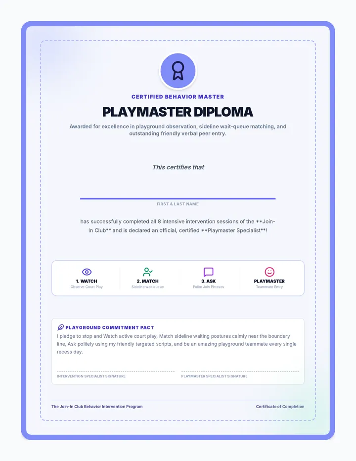 Club Celebration Certificate