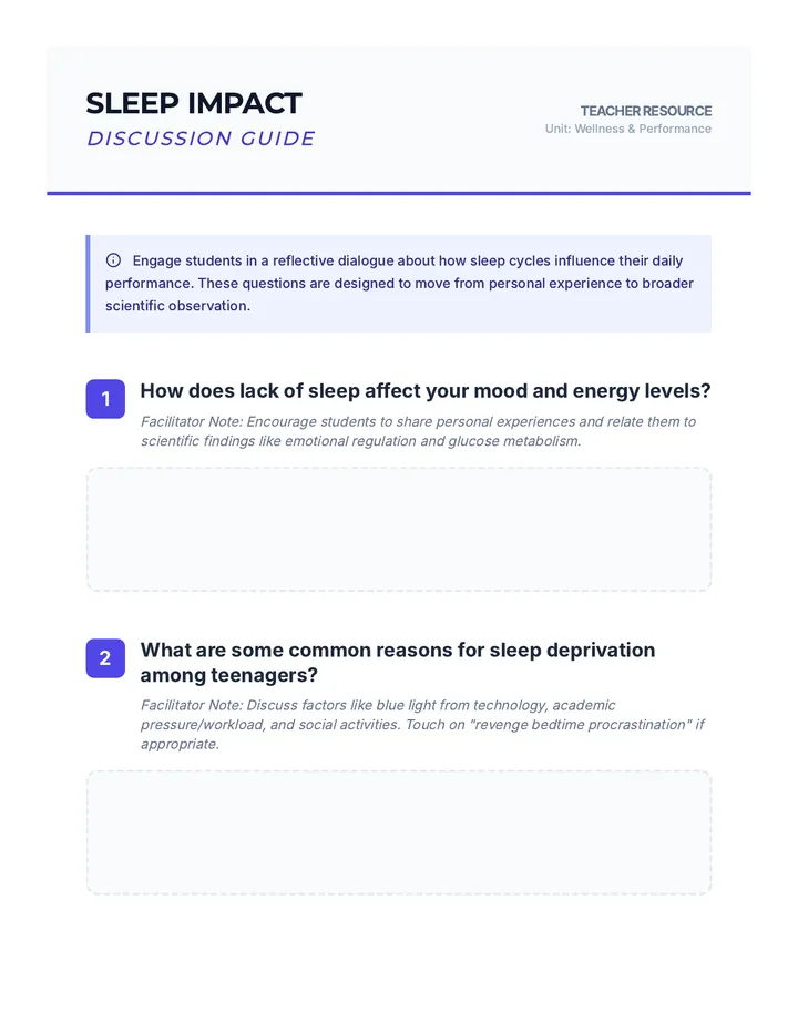 Sleep Impact Discussion Guide