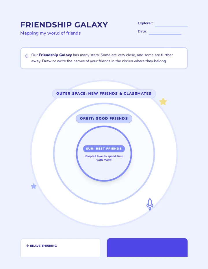 Friendship Galaxy Sorting Activity