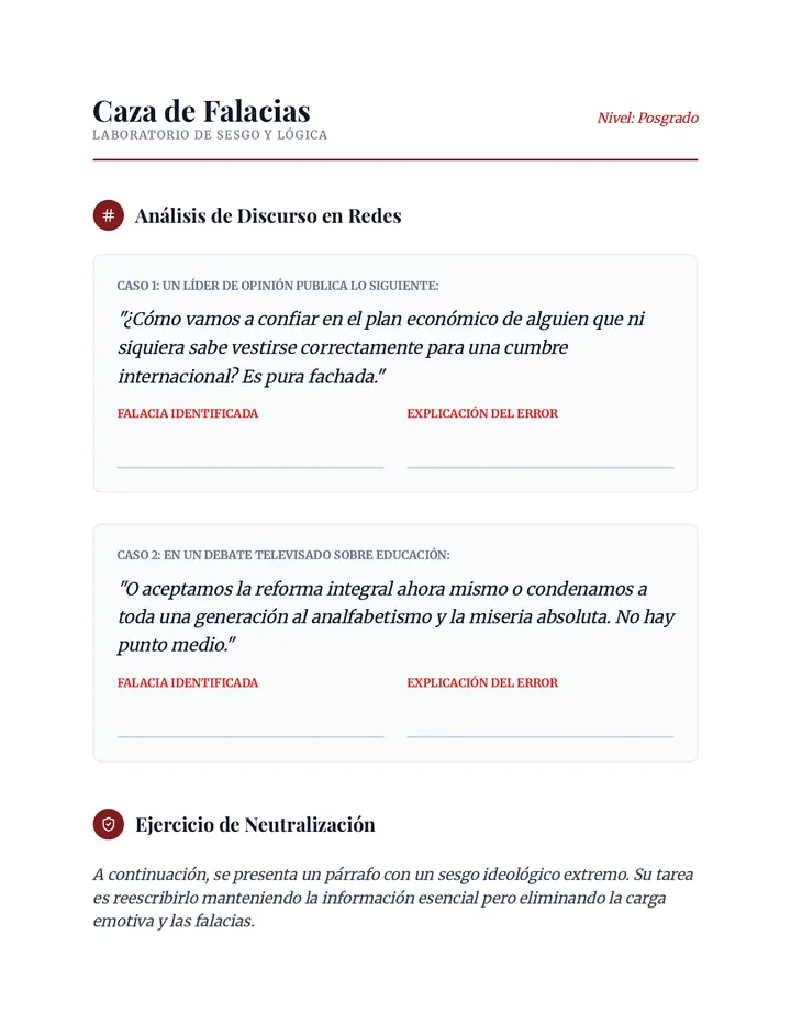 Logical Fallacies Activity Sheet