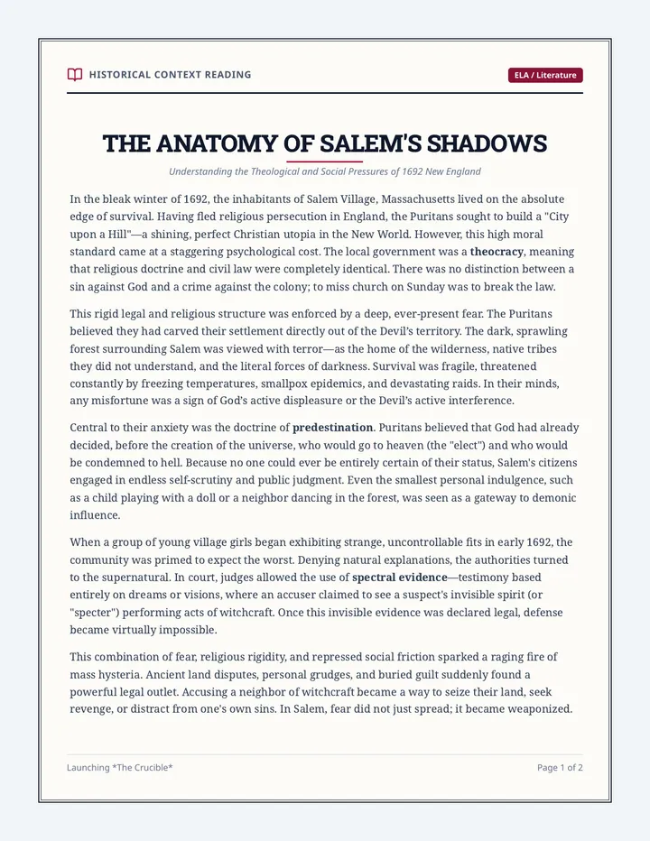 Salem Secrets Reading