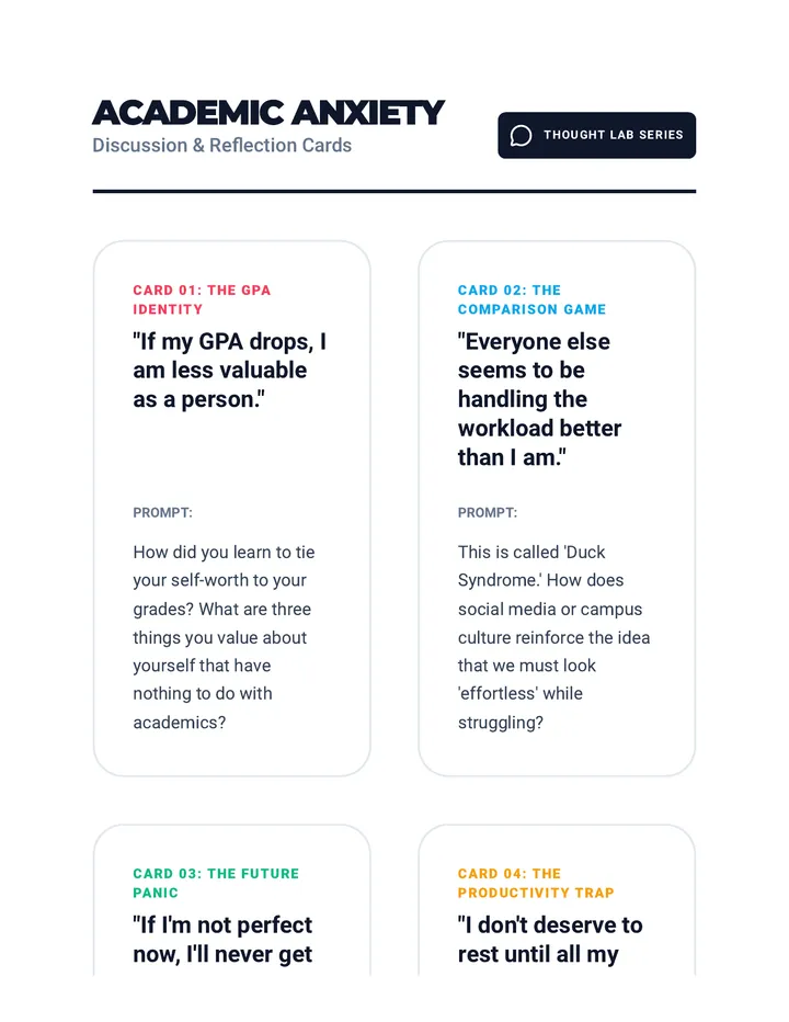 Academic Anxiety Discussion Cards