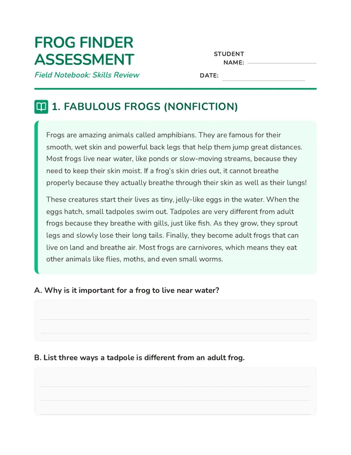 Frog Finder Assessment