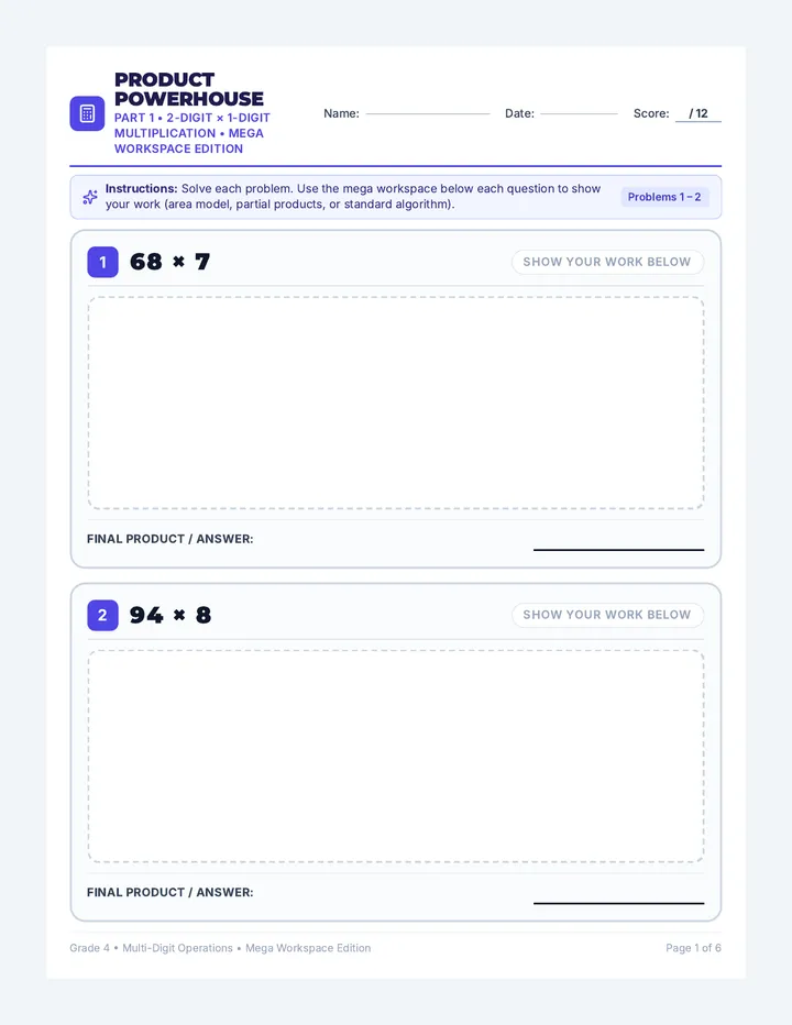 Product Powerhouse Worksheet