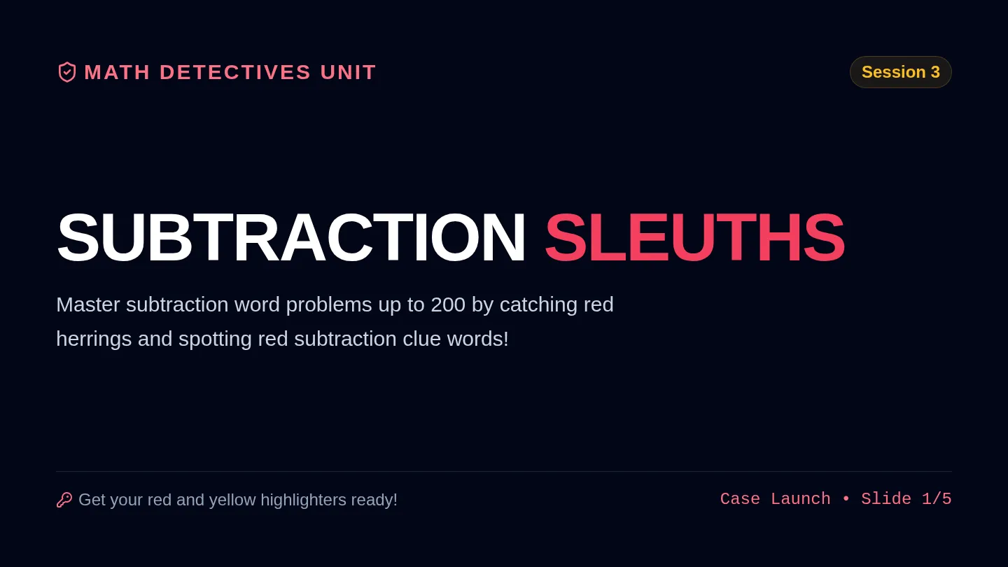 Subtraction Sleuths Slides