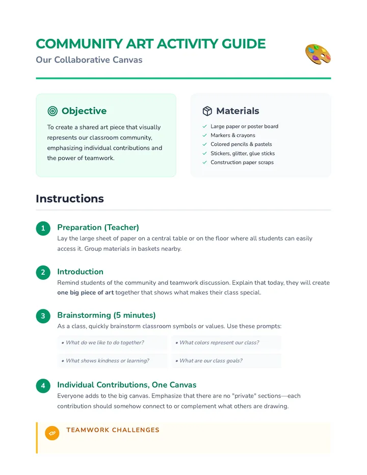 Community Art Activity Guide