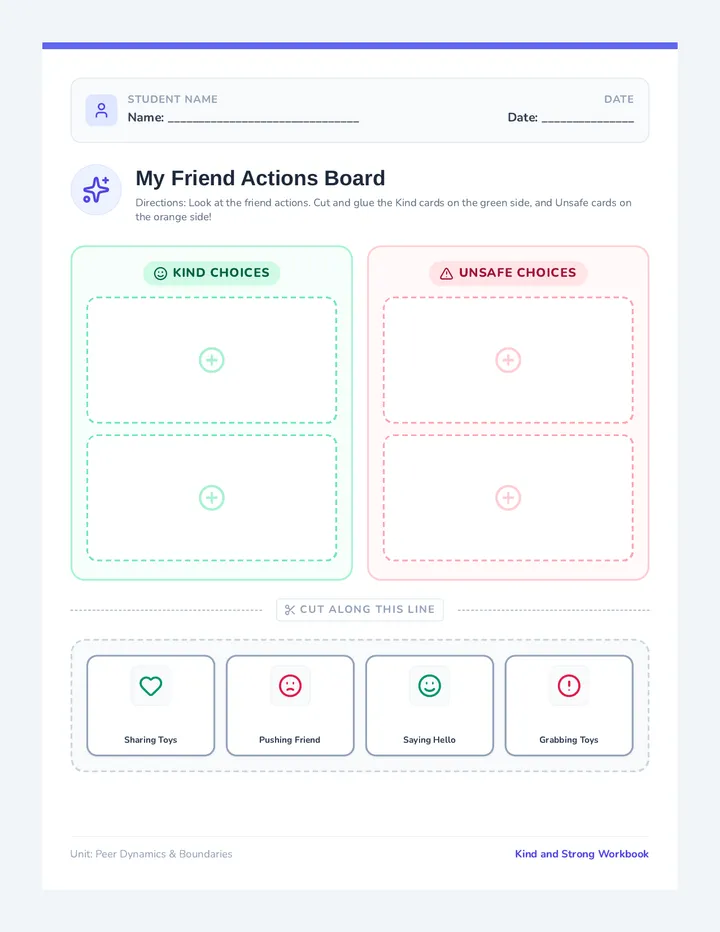 Friend Actions Board