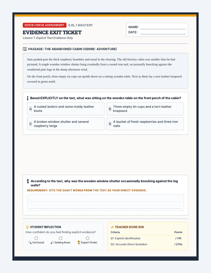 Evidence Exit Ticket