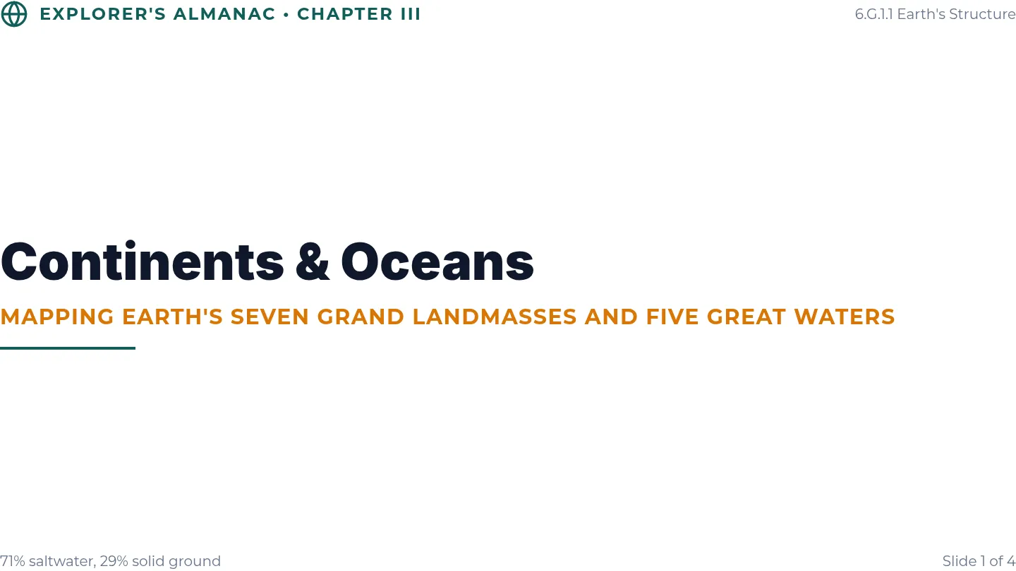 Continents and Oceans Slides