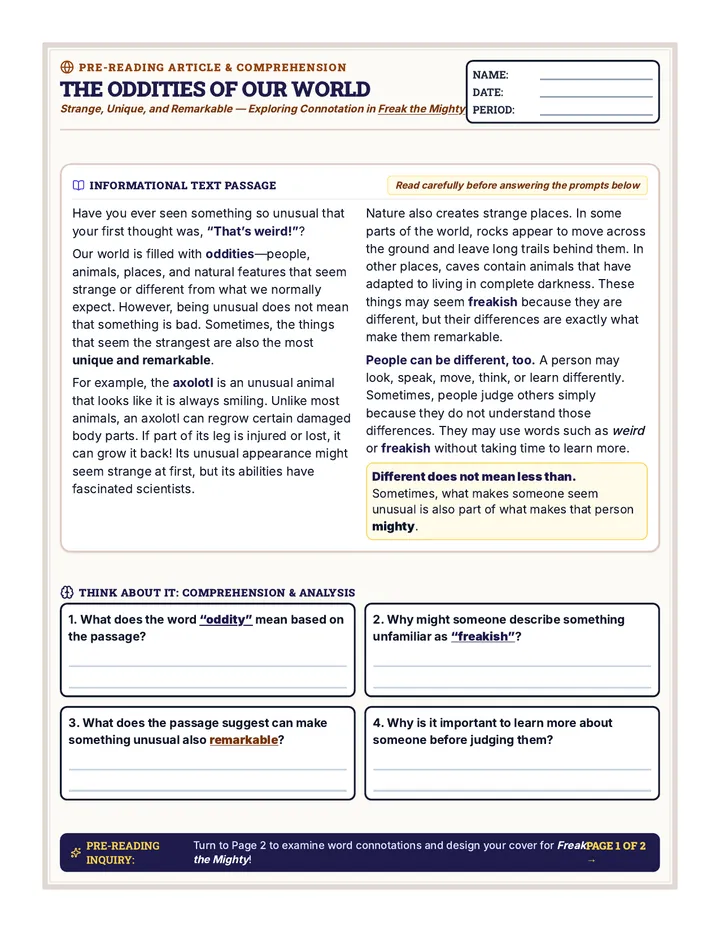 World Oddities Handout