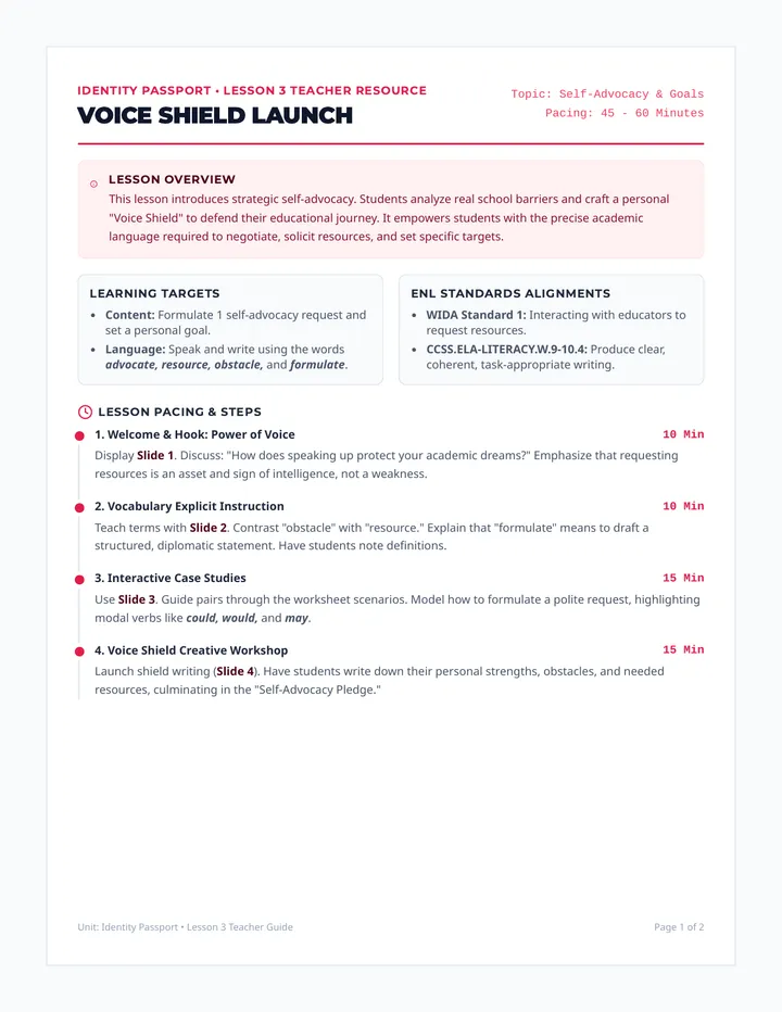 Voice Shield Teacher Guide