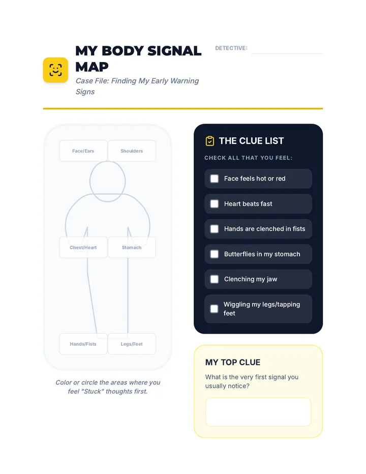 My Body Map Worksheet