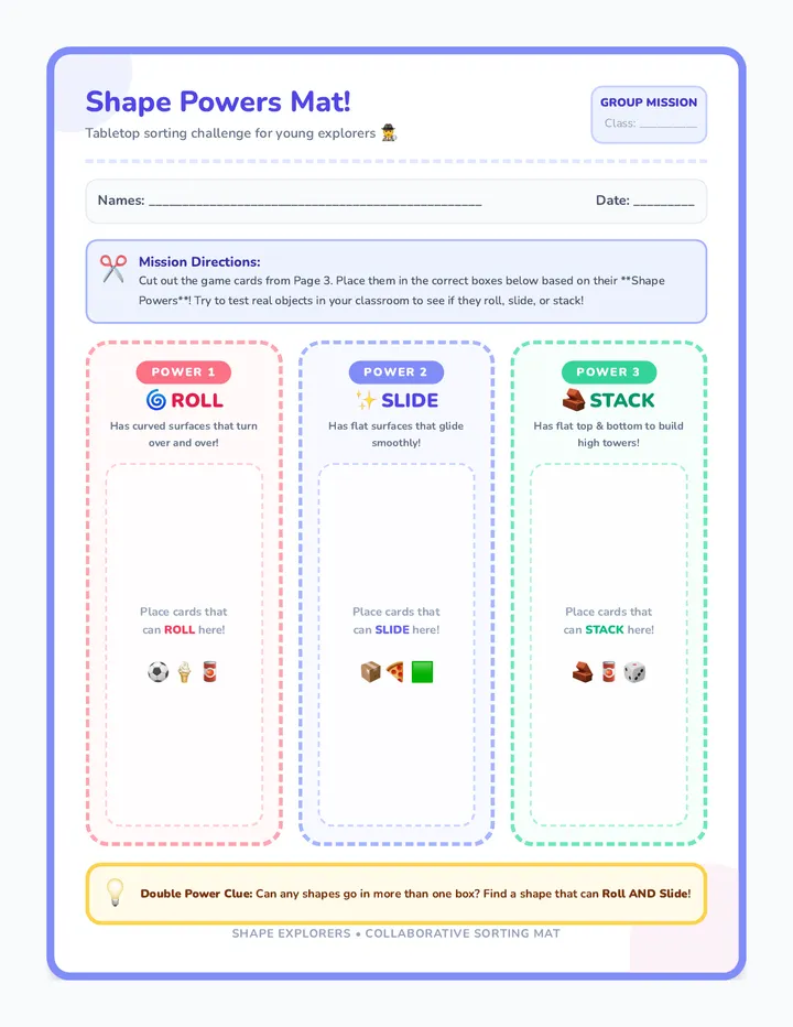 Shape Shifters Sorting Activity