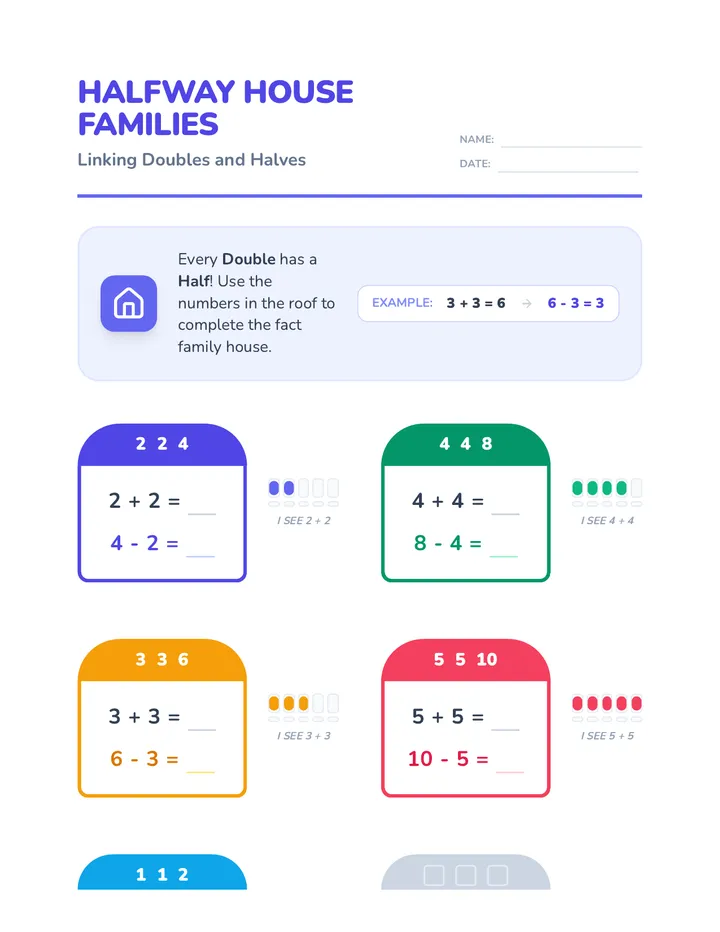 Halfway House Families Worksheet