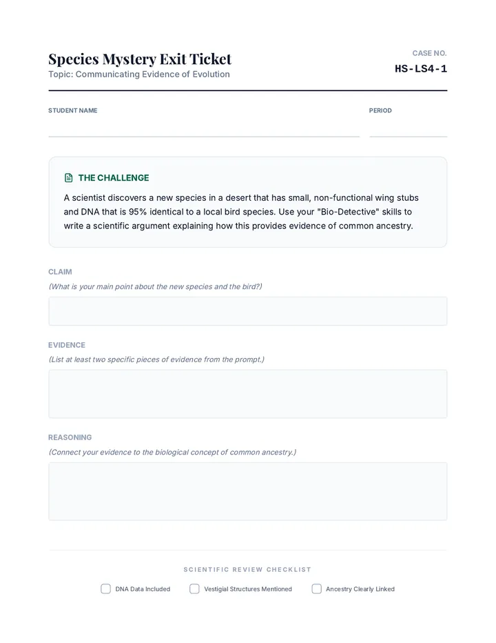 Ancestry Archive Exit Ticket