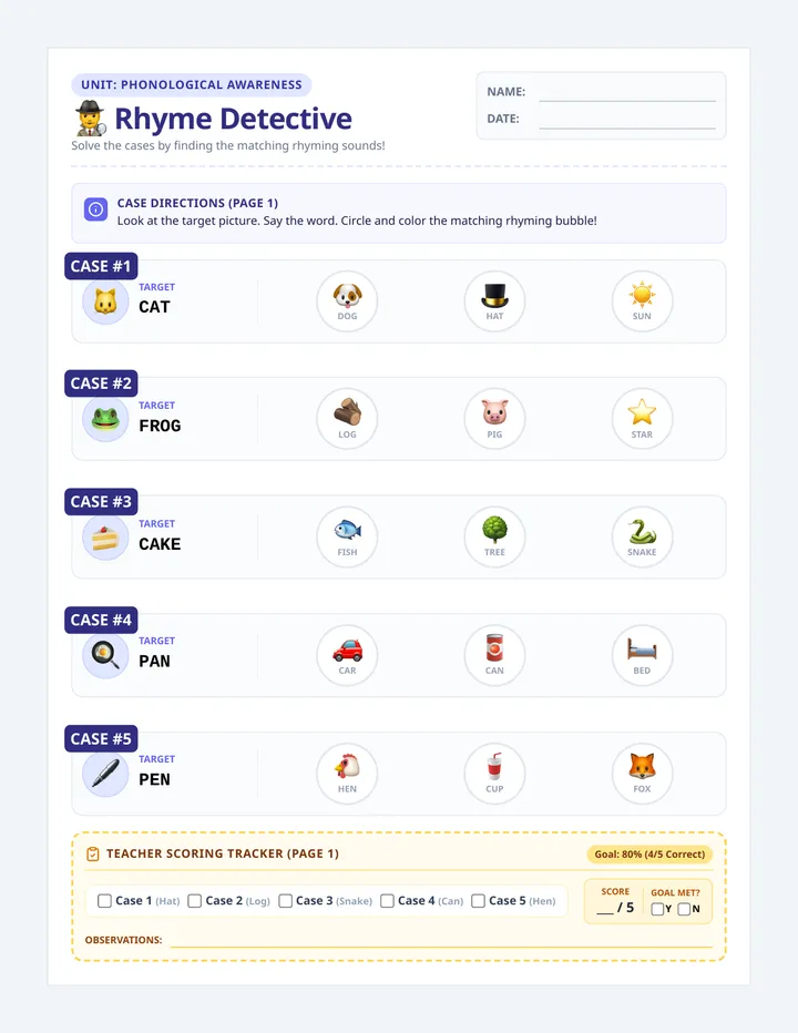 Rhyme Detective Workbook