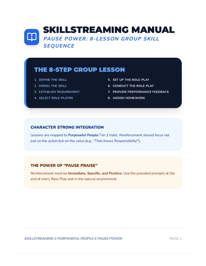 Pause Power Skillstreaming Manual