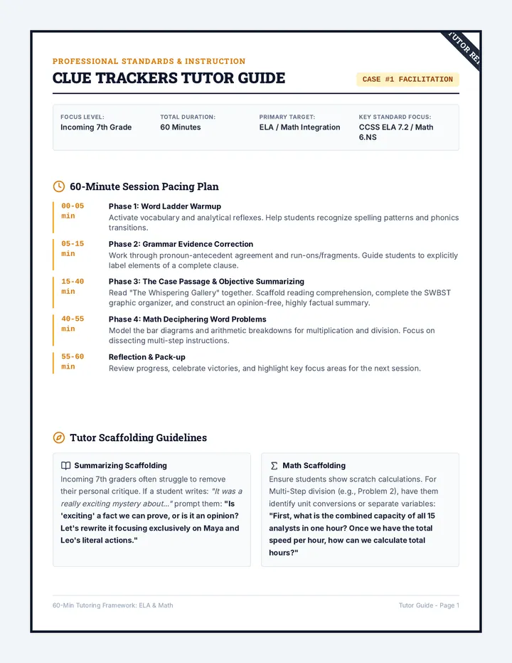 Clue Trackers Tutor Guide
