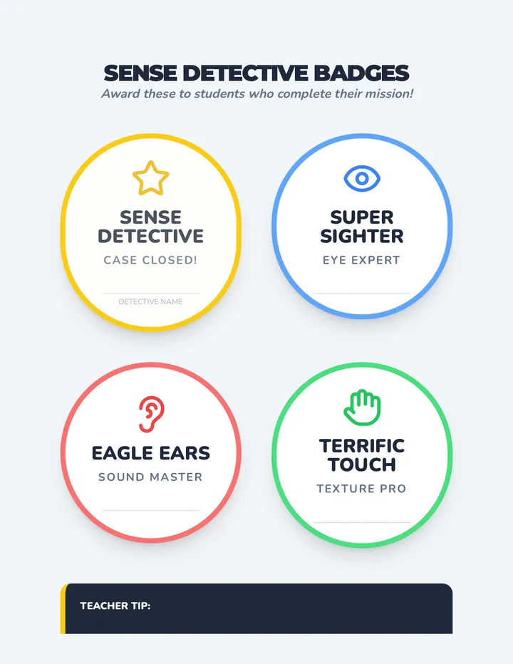Sense Detective Reward Badges