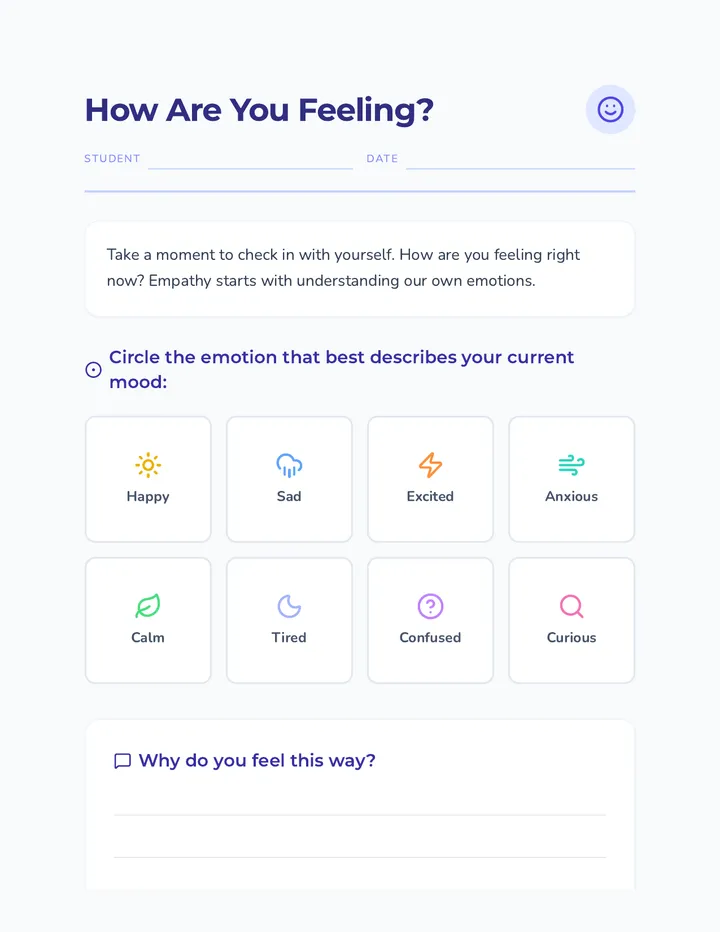 Empathy Warm Up Worksheet