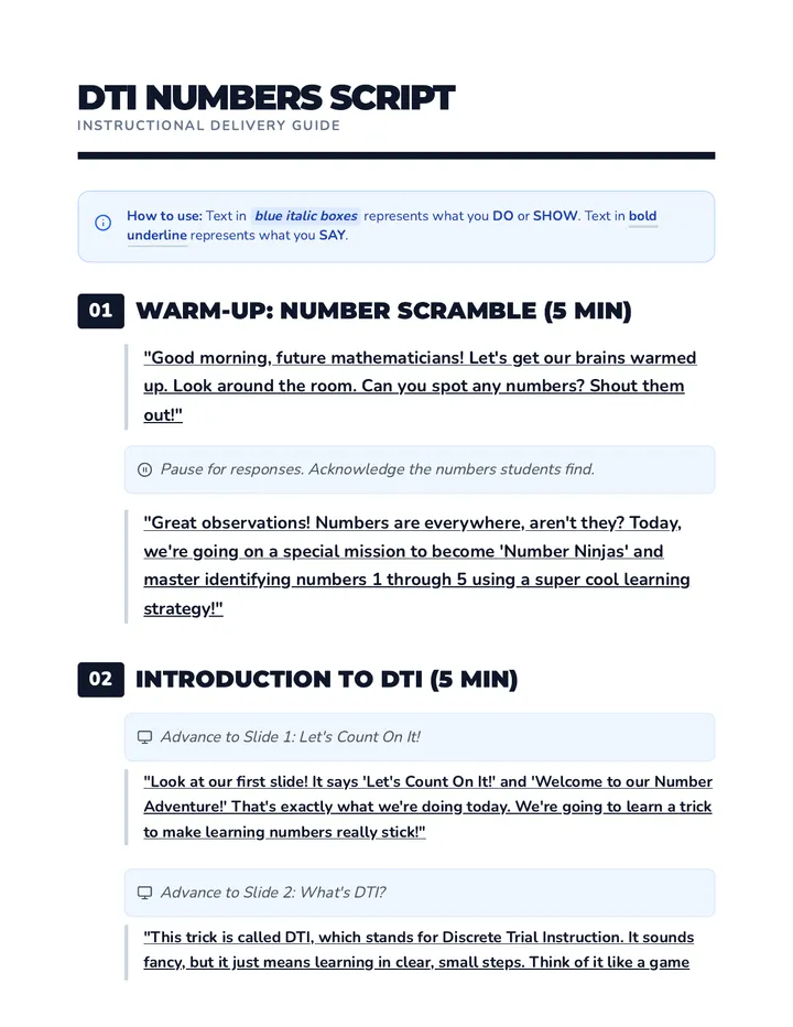 DTI Numbers Script