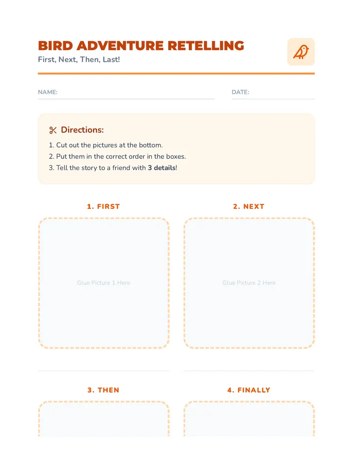 Bird Adventure Retelling Activity
