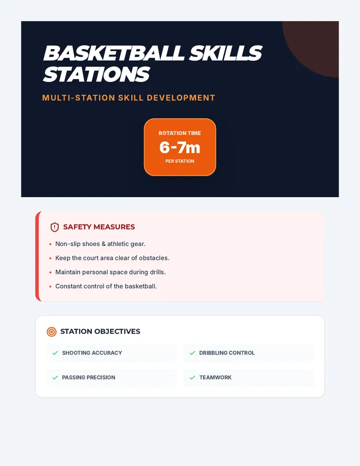Basketball Skills Stations Guide Activity