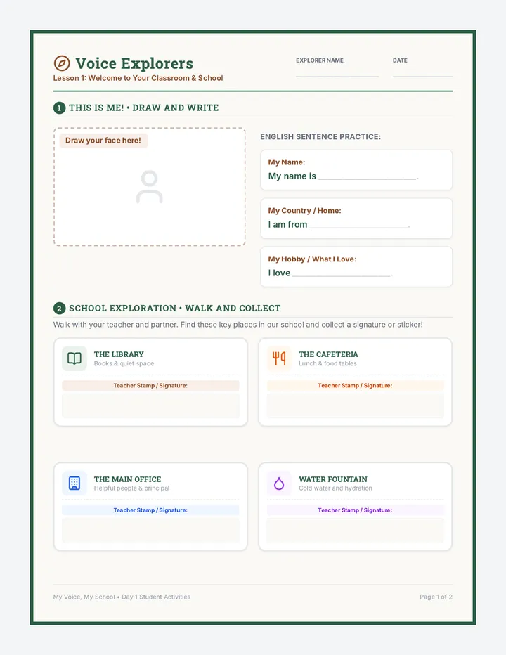 Day 1 Explorer Packet Worksheet