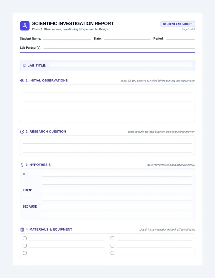 Discovery Lab Report Template